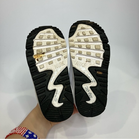 Nike Air Max 90 Toggle sneakers white red yellow activewear toddler size 9C - Picture 7 of 10